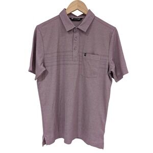 Travis Mathew Mens Mauve Pink Heathered Pima Cotton Blend Golf Polo Shirt Size M